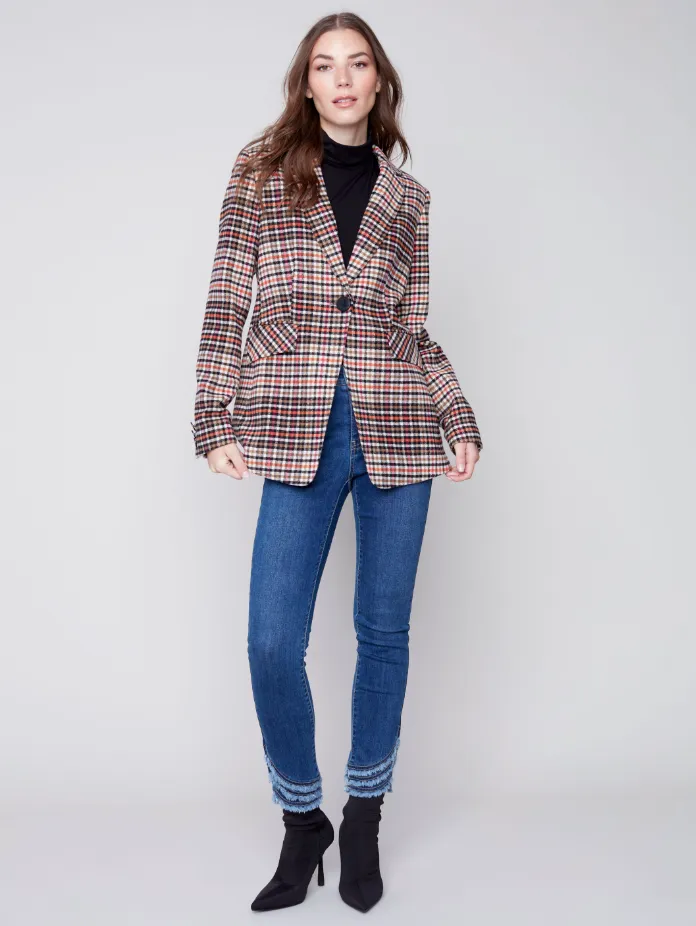 Luxurious Plaid Blazer