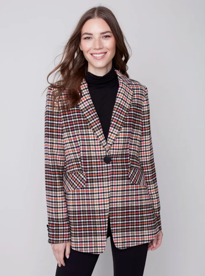 Luxurious Plaid Blazer