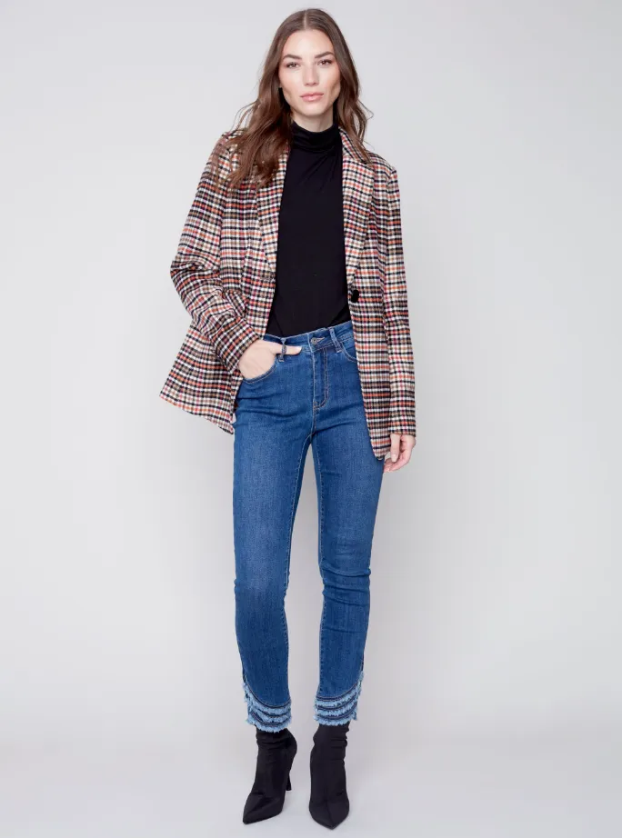 Luxurious Plaid Blazer