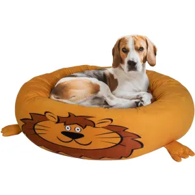 Maccabi Art Lion- Round Bolster Cuddle Pet Bed- Medium 23"