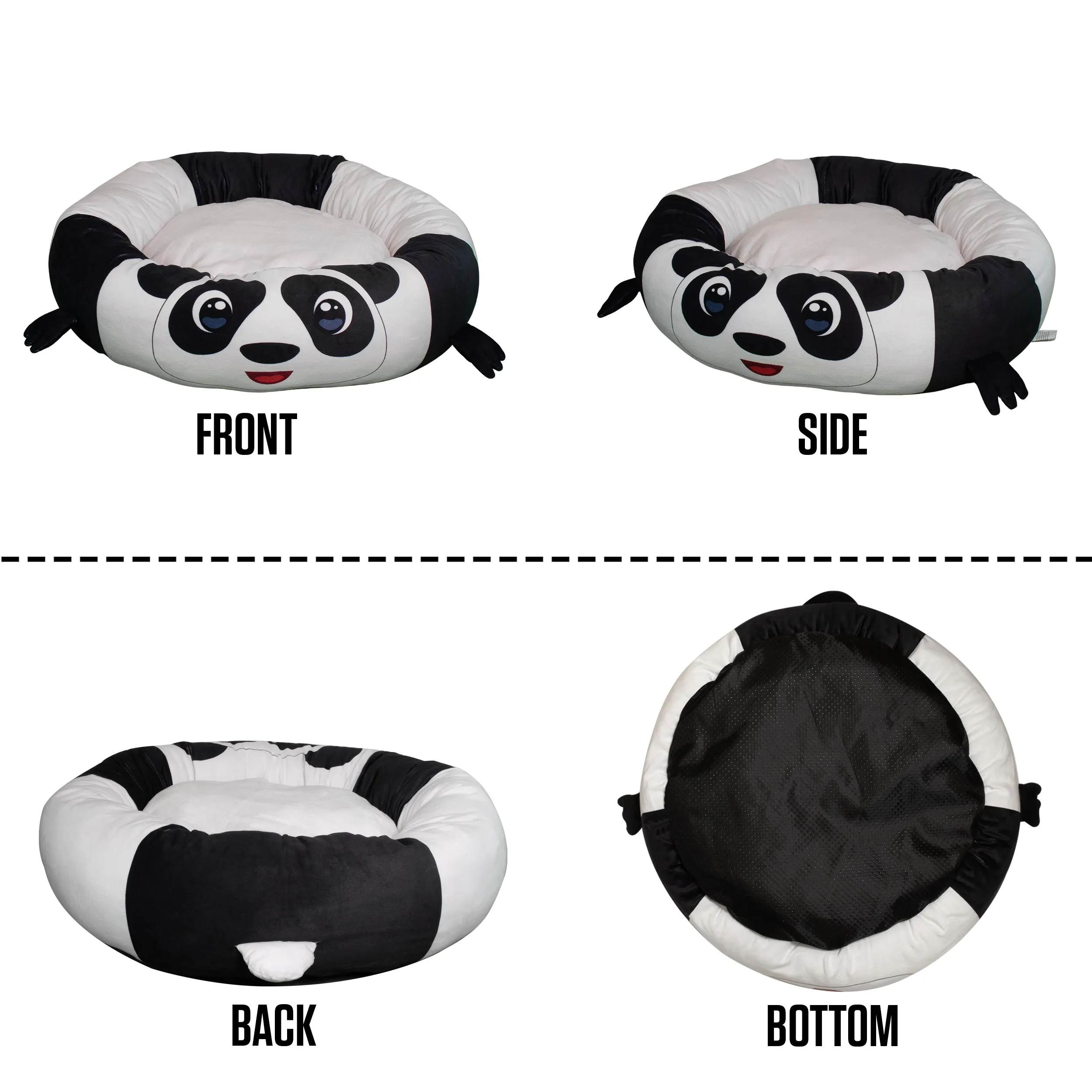 Maccabi Art Panda- Round Bolster Cuddle Pet Bed- Medium 24"