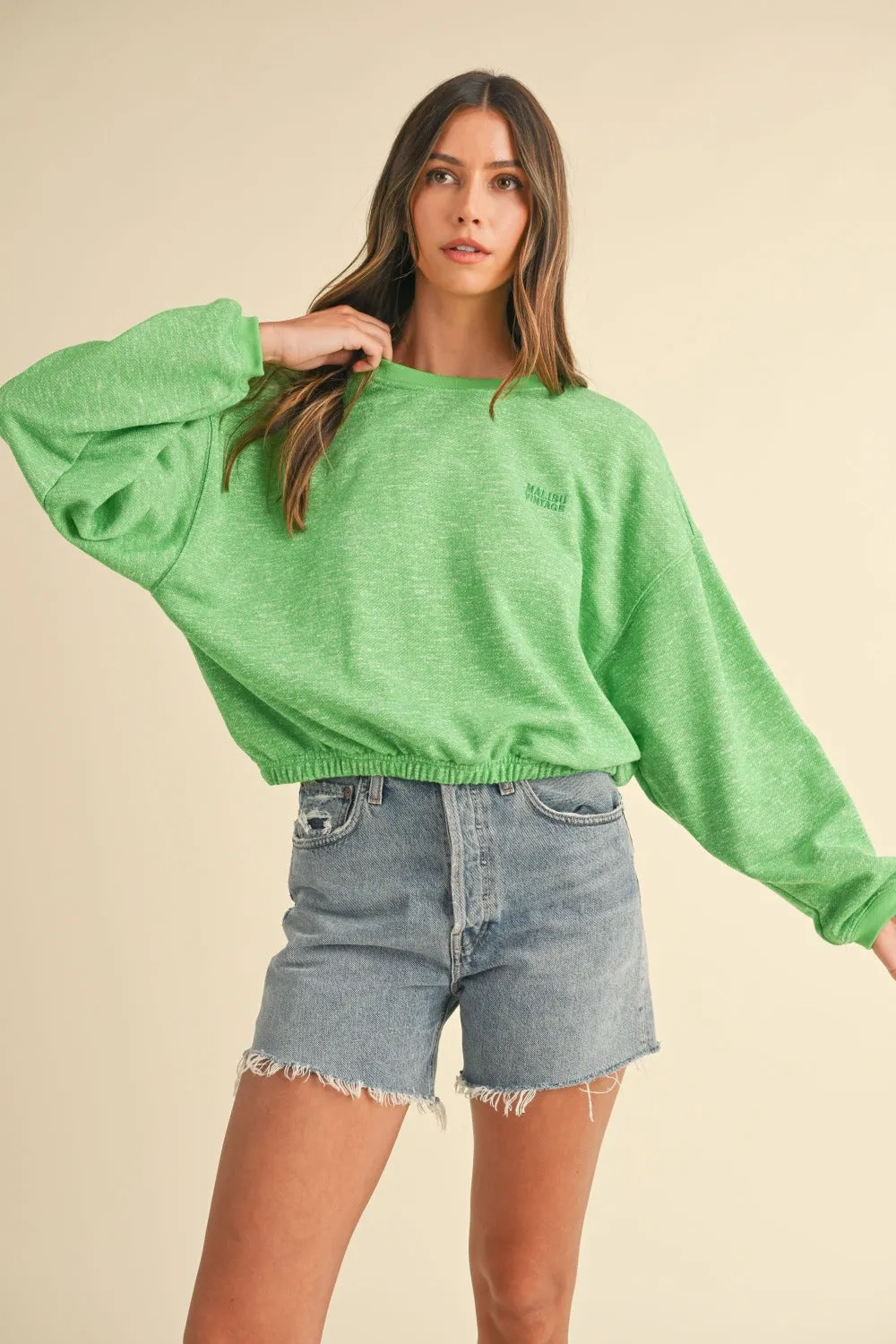 Malibu Vintage Sweatshirt - Apple Green