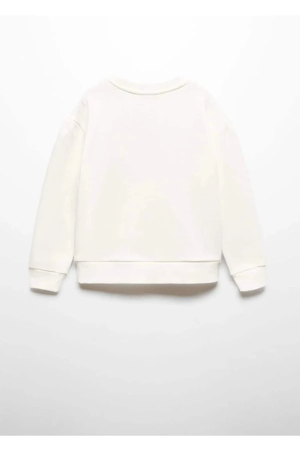 Mango Kids Girl's White Patterned cotton sweatshirt