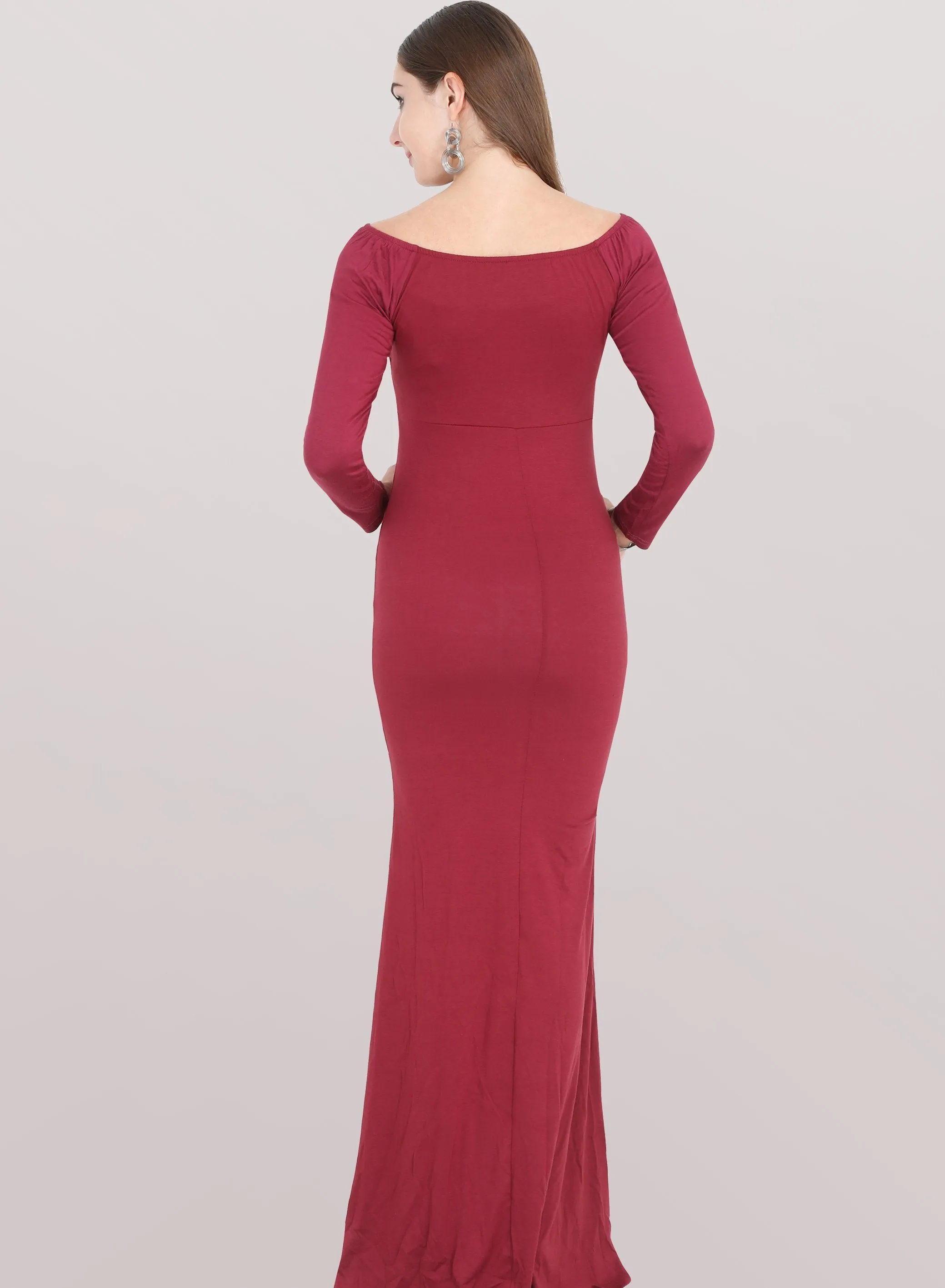 Maroon Marvel Maternity Dress