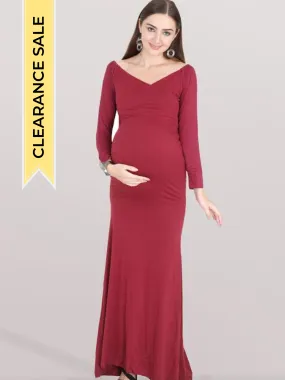 Maroon Marvel Maternity Dress