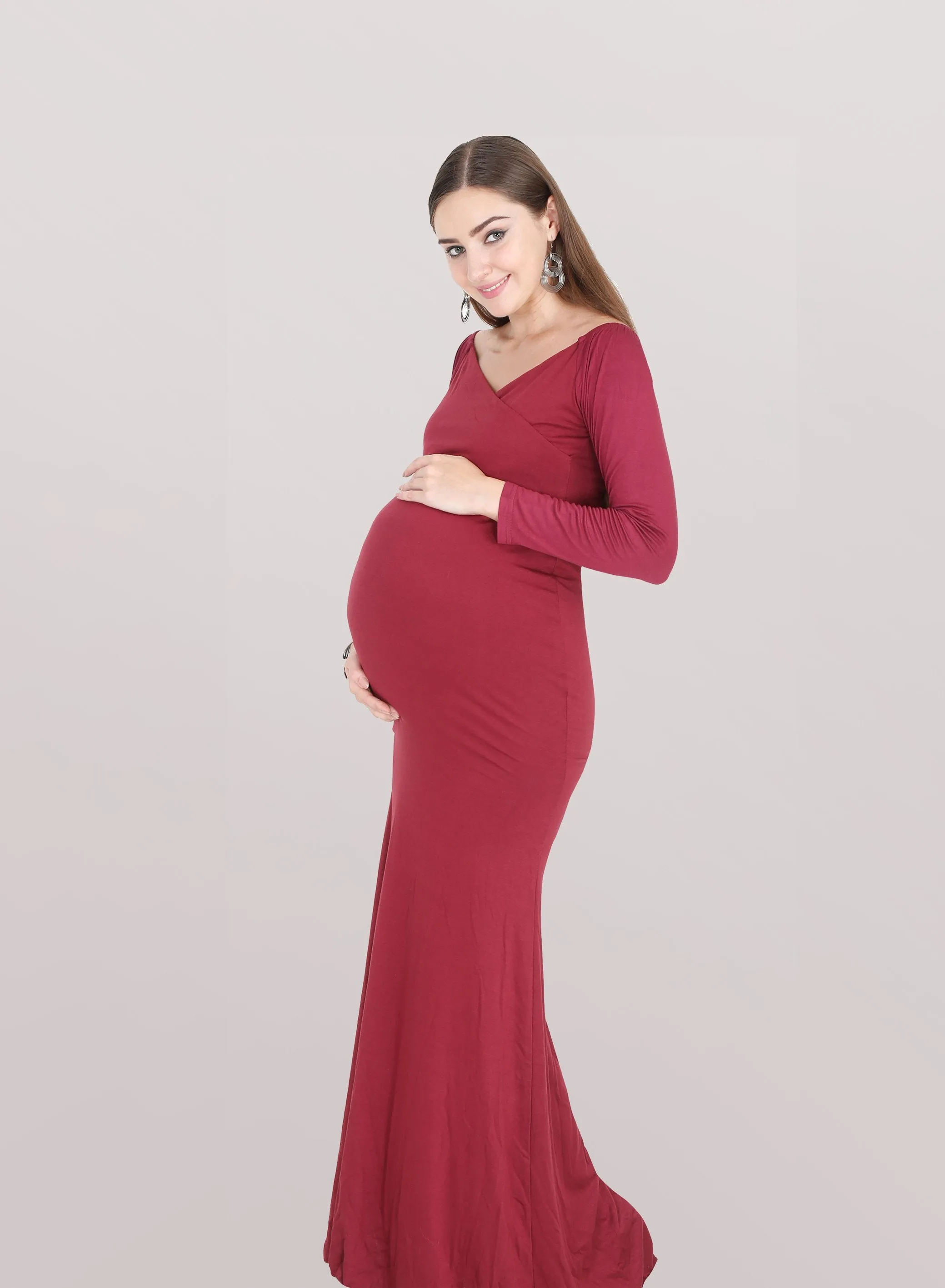 Maroon Marvel Maternity Dress