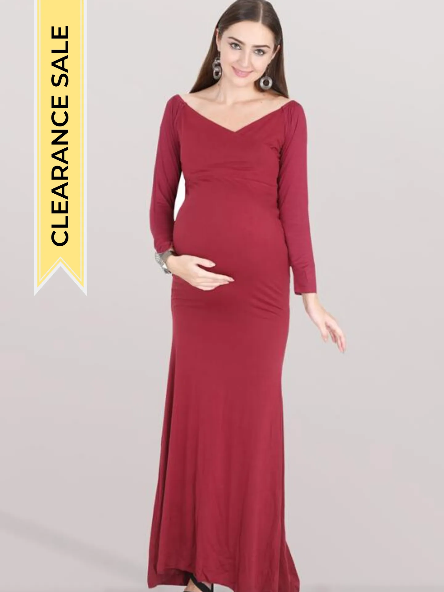 Maroon Marvel Maternity Dress