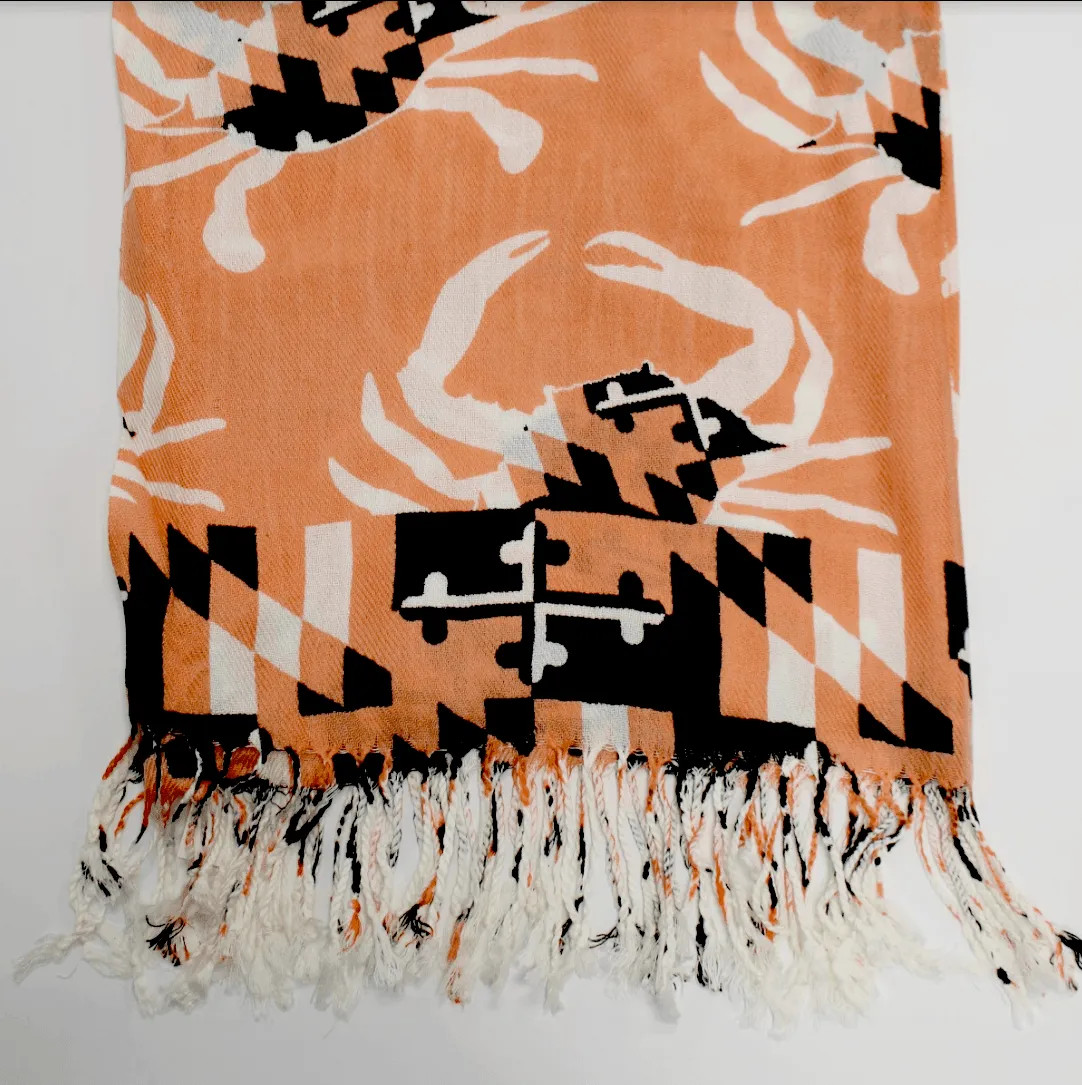 Maryland Crab Pattern (Orange) / Scarf