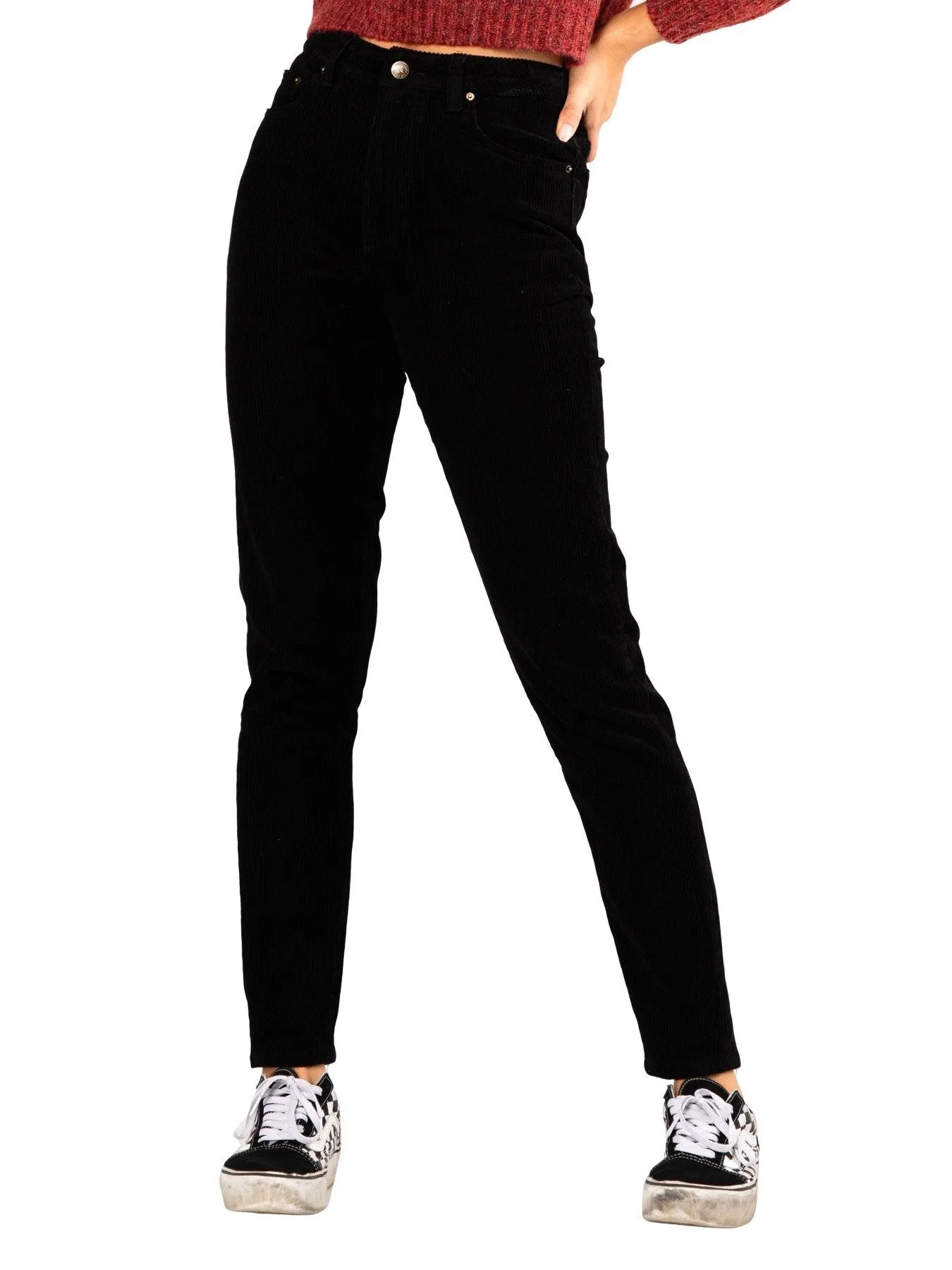 Mazey High Slim Straight Pant - Black