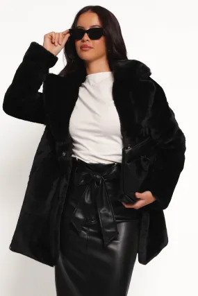 Meeka Faux Fur Jacket - Black