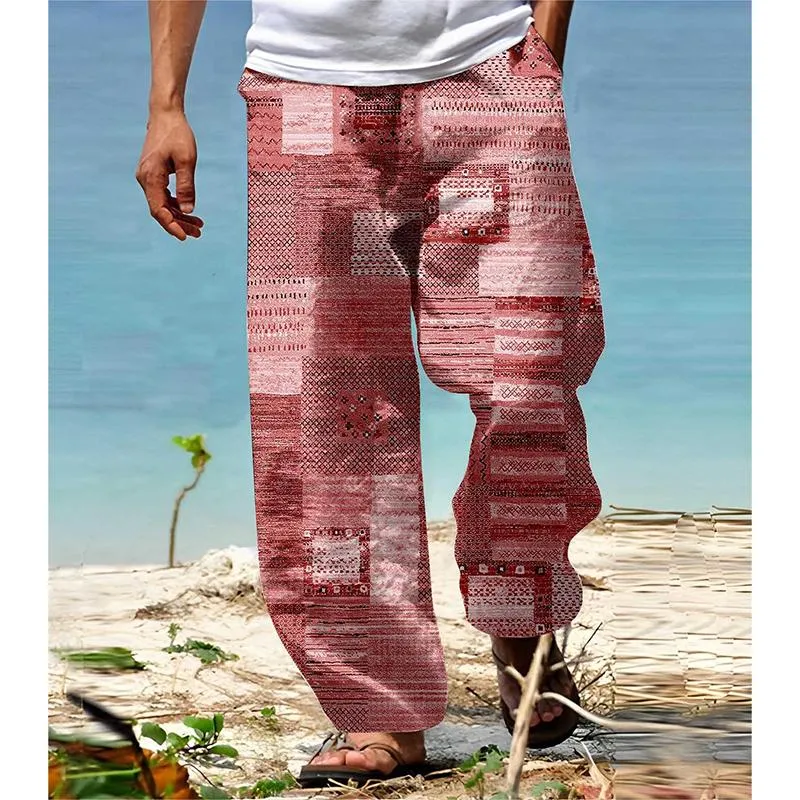 Men's Color Block Printed Casual Trousers 06731119L