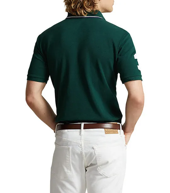 Men's Custom Slim Fit Triple-Pony Polo Shirt College Green