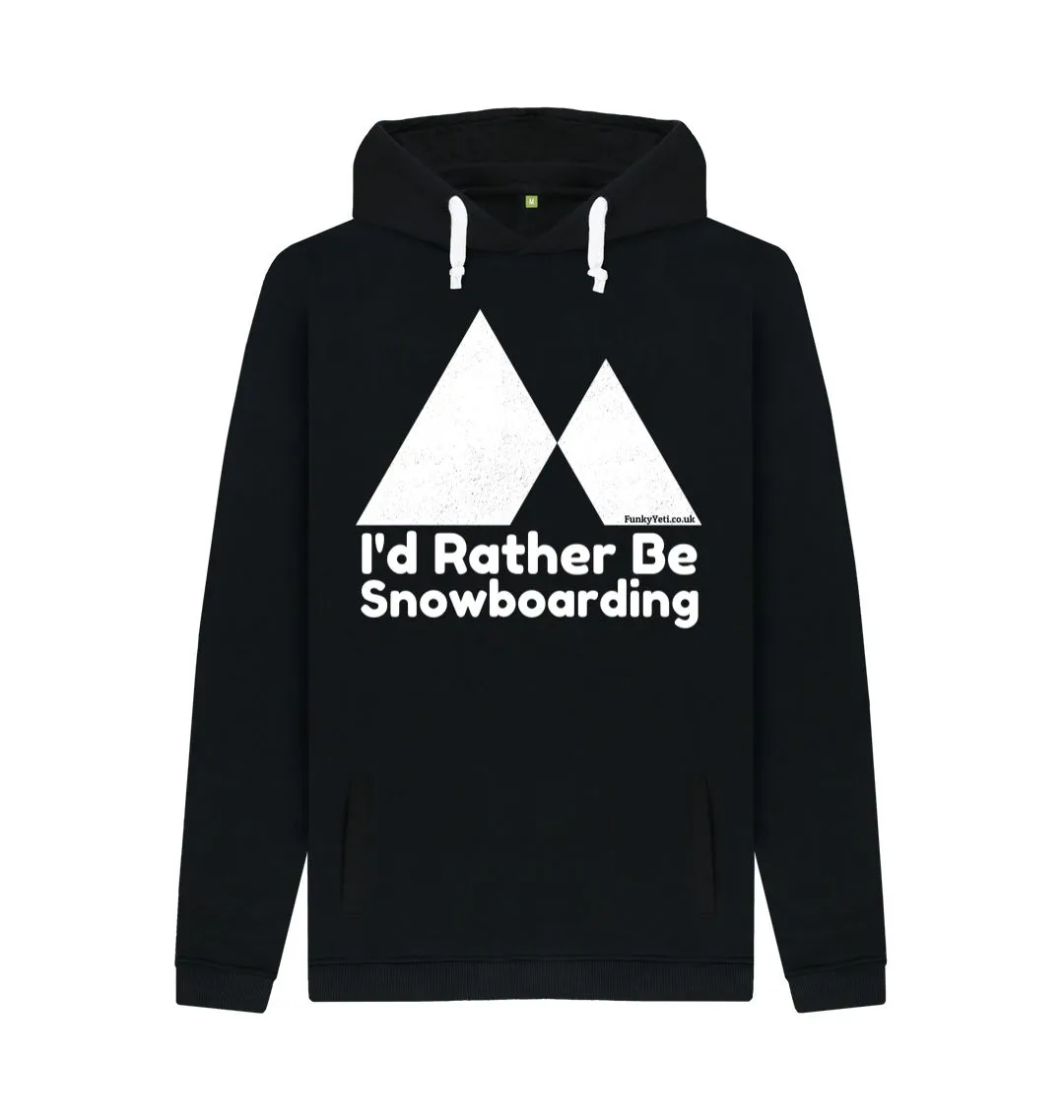 Men's I'd Rather Be Snowboarding Organic Pullover Hoodie