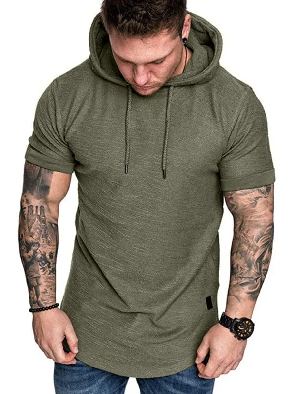 Men's Short-Sleeved Hoodie T-shirt