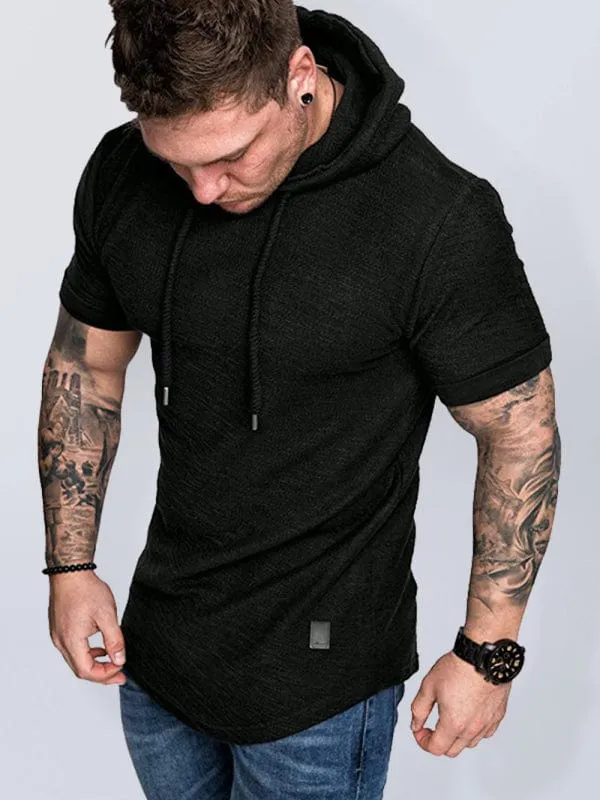 Men's Short-Sleeved Hoodie T-shirt