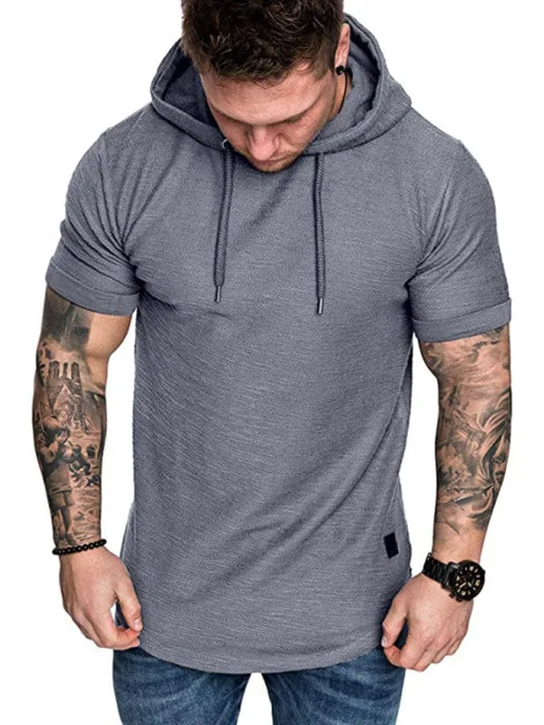 Men's Short-Sleeved Hoodie T-shirt