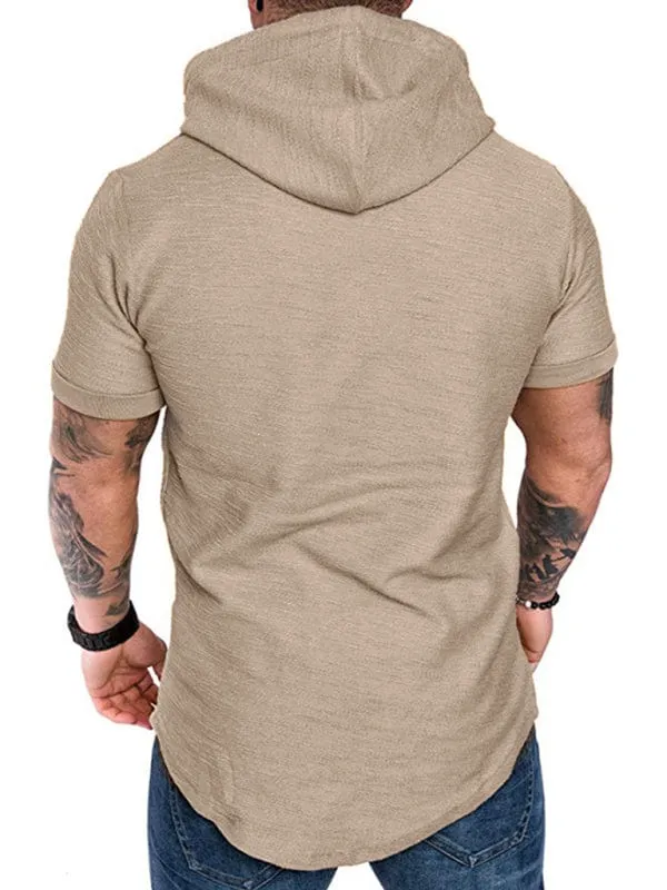 Men's Short-Sleeved Hoodie T-shirt