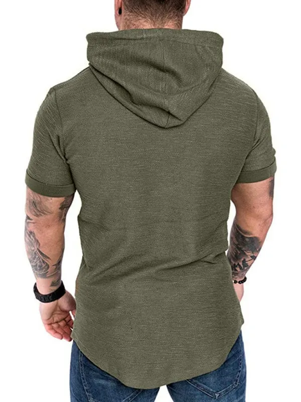 Men's Short-Sleeved Hoodie T-shirt