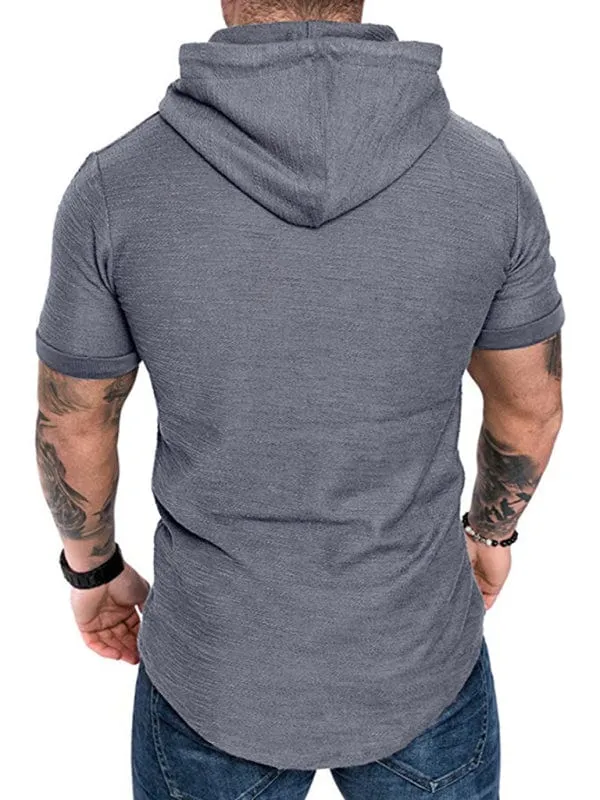 Men's Short-Sleeved Hoodie T-shirt