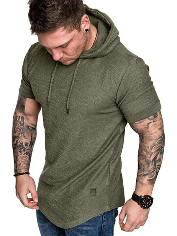 Men's Short-Sleeved Hoodie T-shirt