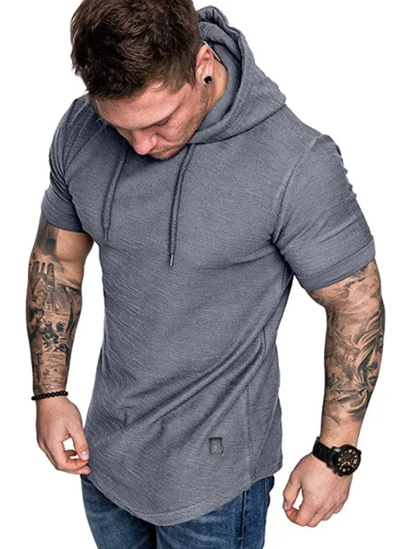 Men's Short-Sleeved Hoodie T-shirt