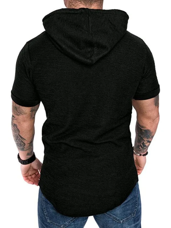 Men's Short-Sleeved Hoodie T-shirt