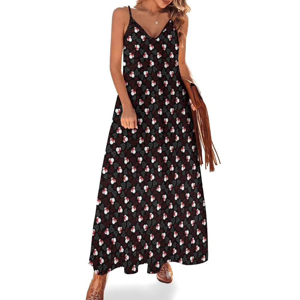 Mickey And Minnie Dots Women's Summer Slip Long Dress