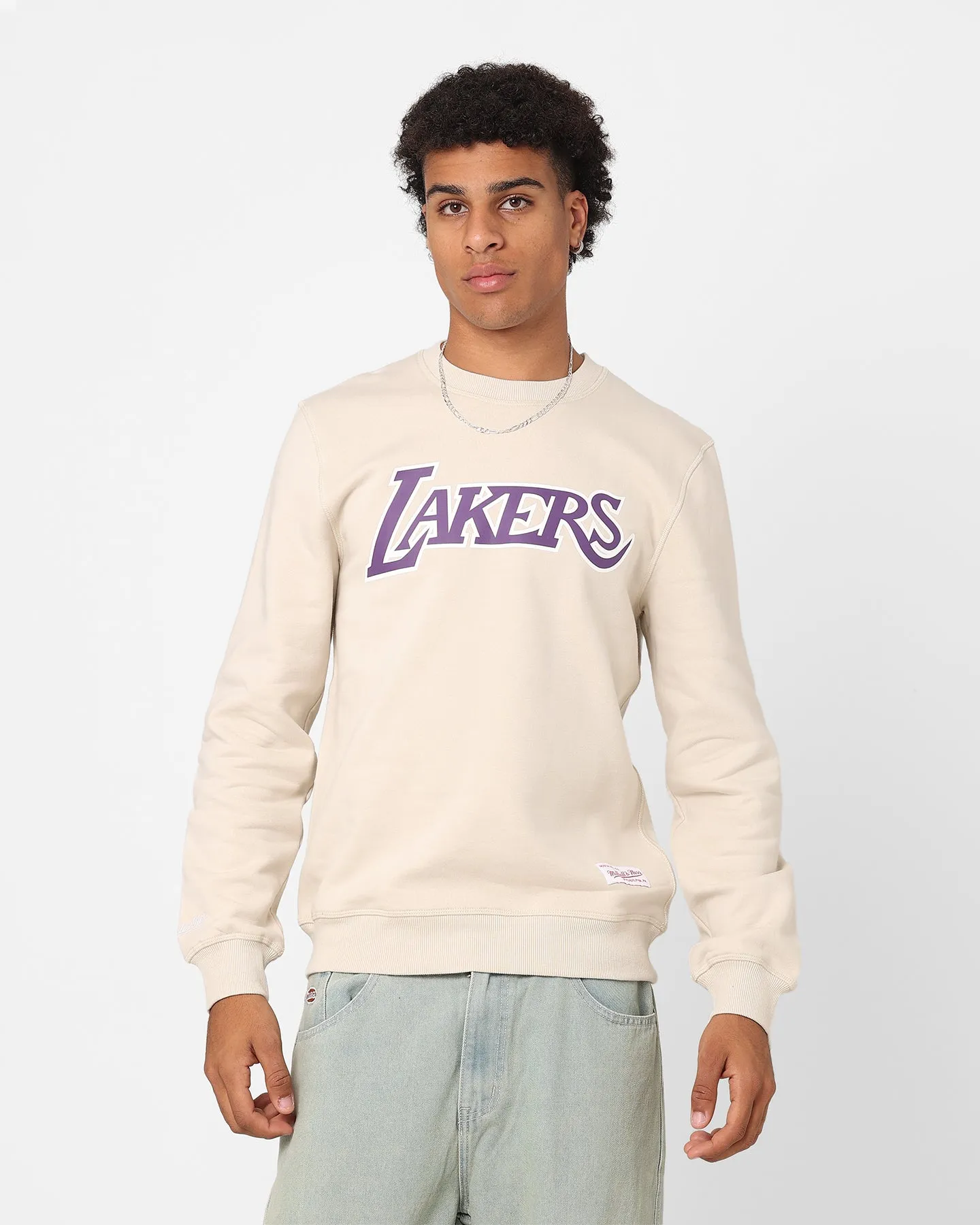 Mitchell & Ness Los Angeles Lakers Basic Team Logo Crewneck Clay