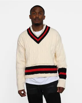 MNML Classic V Neck Sweater Off White