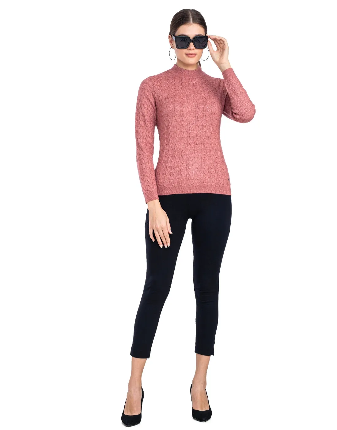 Moda Elementi Knitted sweaters pullover styles Pink