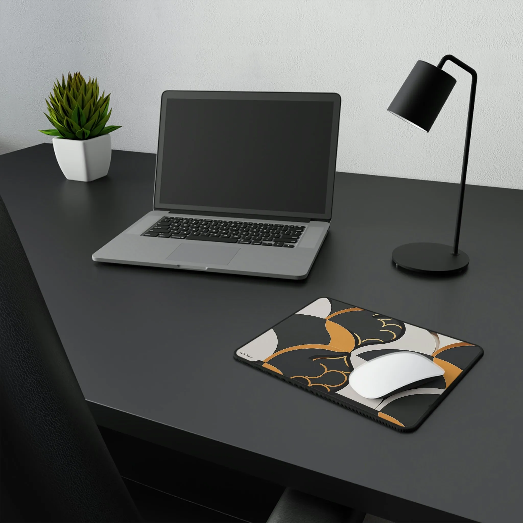 Modern Geometric Scallop Design Mouse Pad