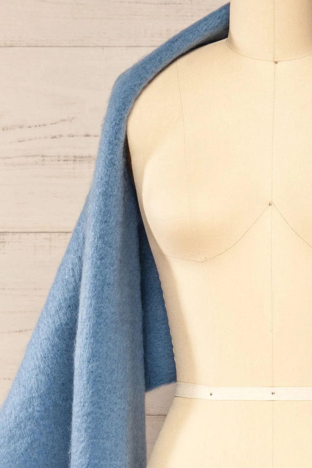 Newnham Blue | Oversized Soft Knit Scarf