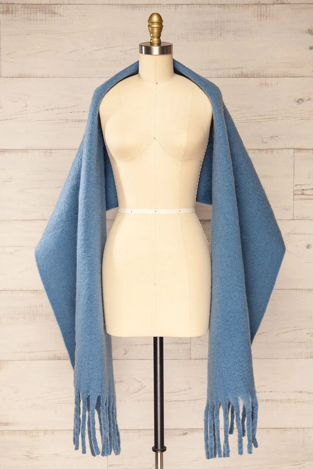 Newnham Blue | Oversized Soft Knit Scarf