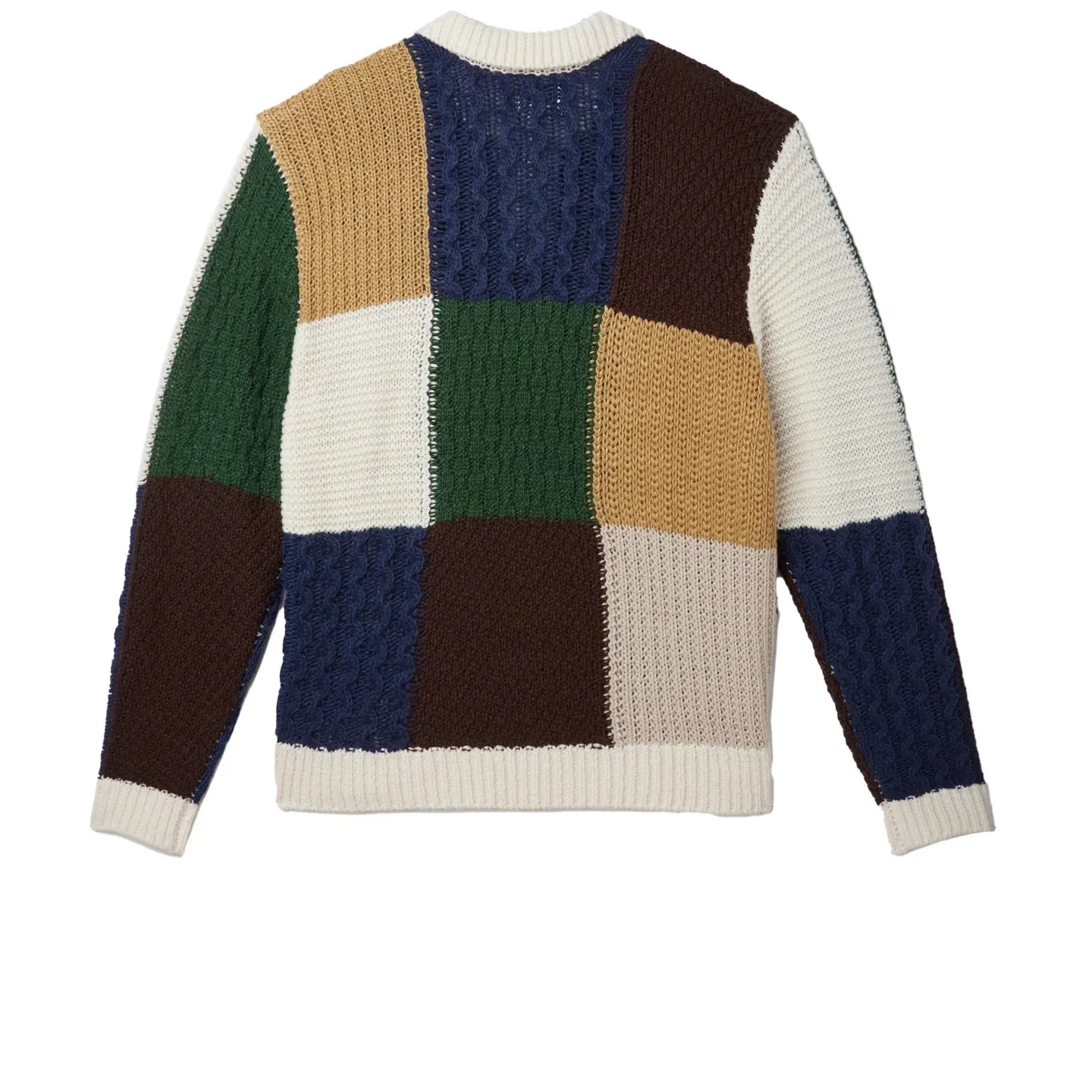 Obey Oliver Patchwork Sweater - Unbleached Multi