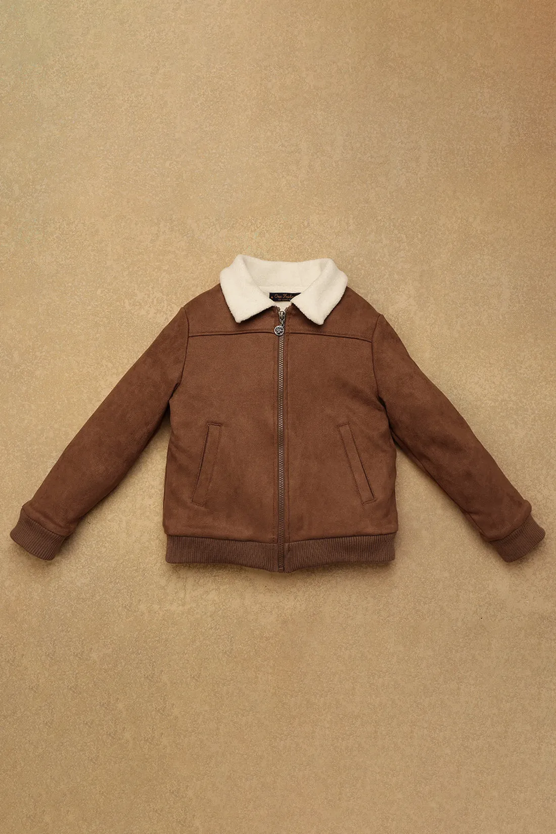 One Friday Kids Boys Brown Solid Jacket