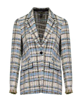 Oversized Tweed Plaid Blazer