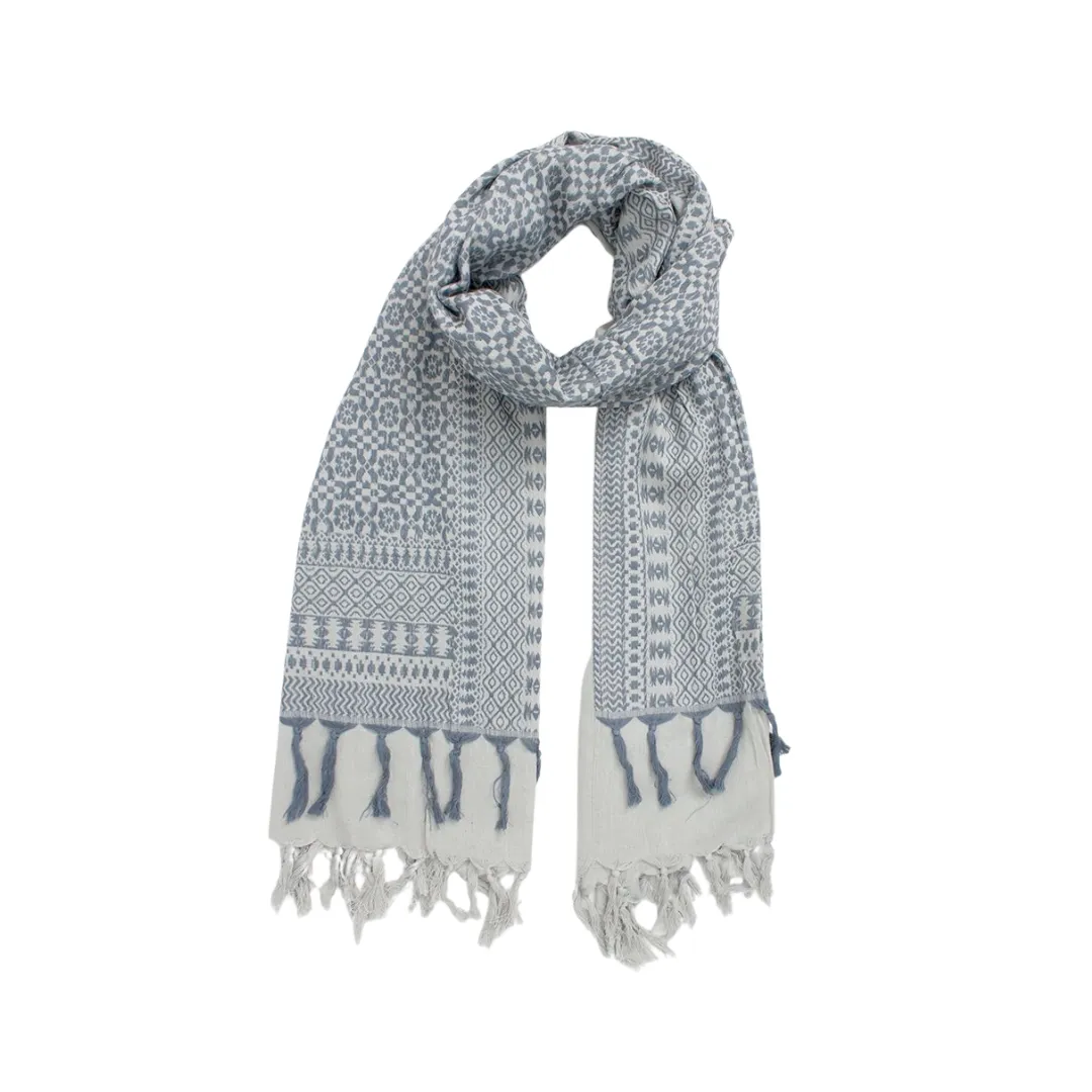 Pearl Grey Embroidered Scarf