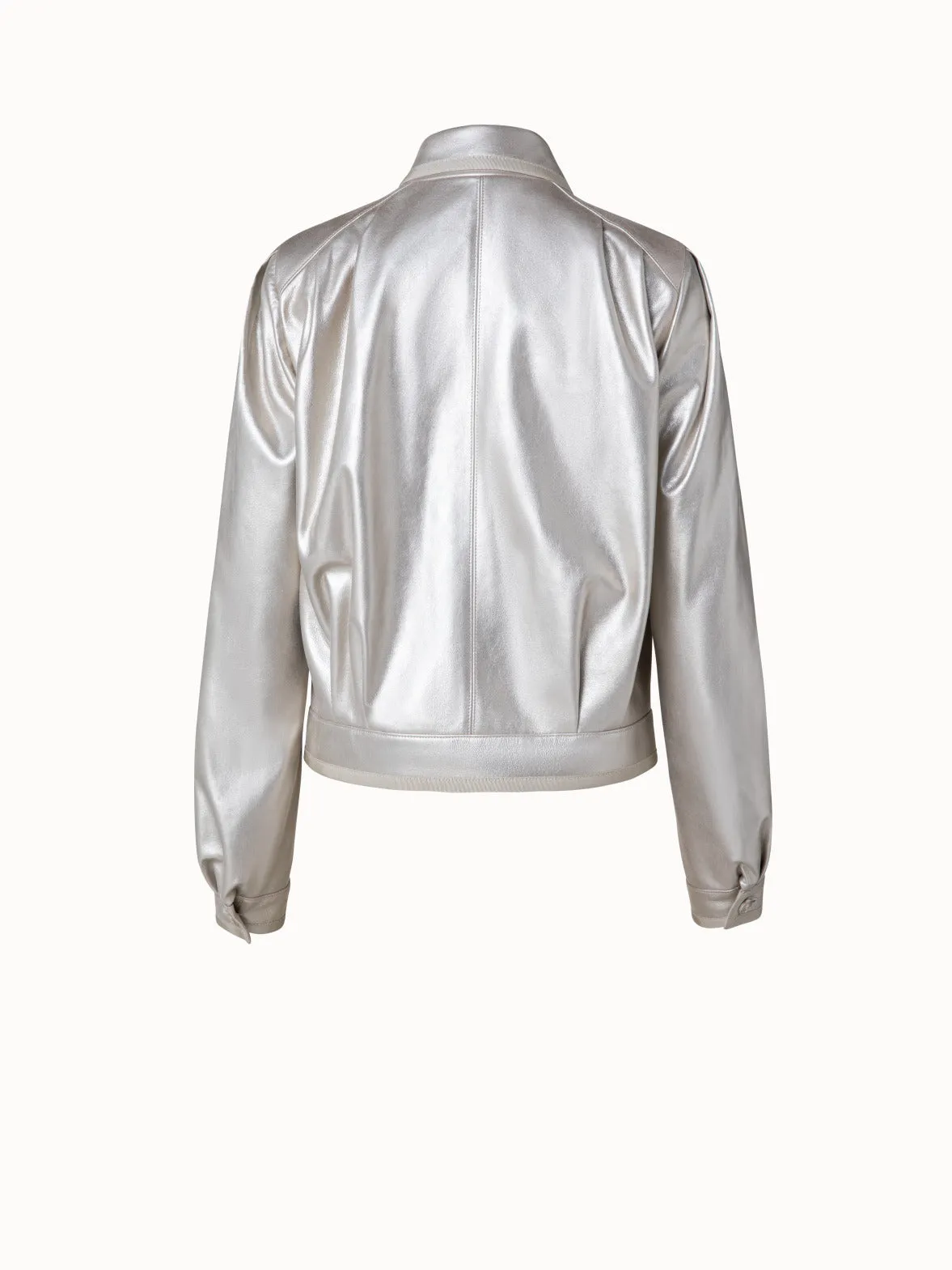 Pearlized Lambskin Leather Jacket