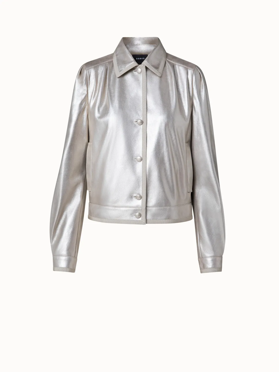 Pearlized Lambskin Leather Jacket