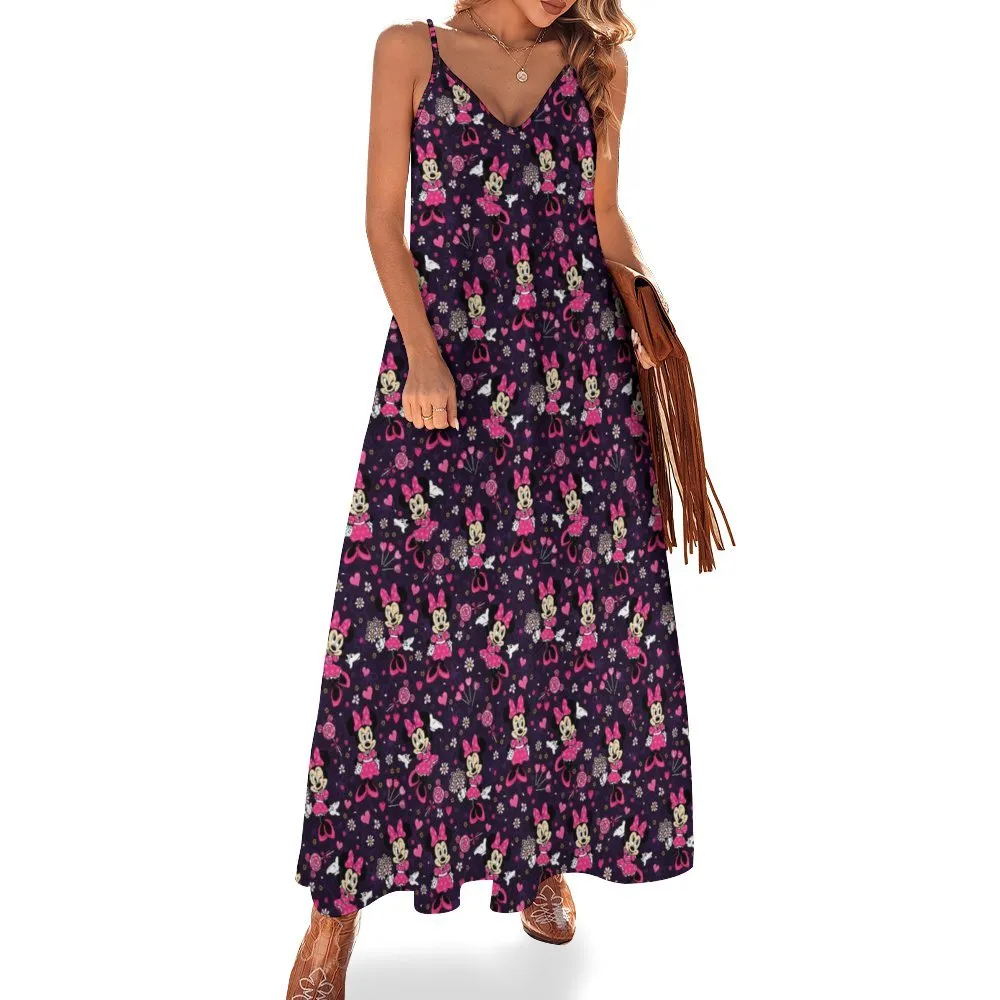 Pink Minnie Women's Summer Slip Long Dress