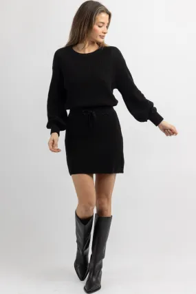 PIPER BLACK BALLOON SLEEVE DRESS