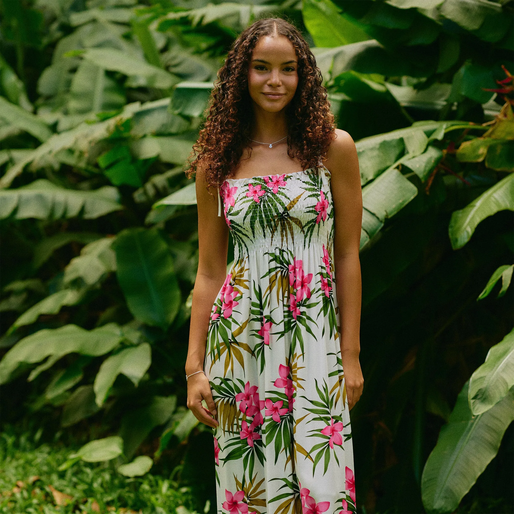 Plumeria Cluster Maxi Dress