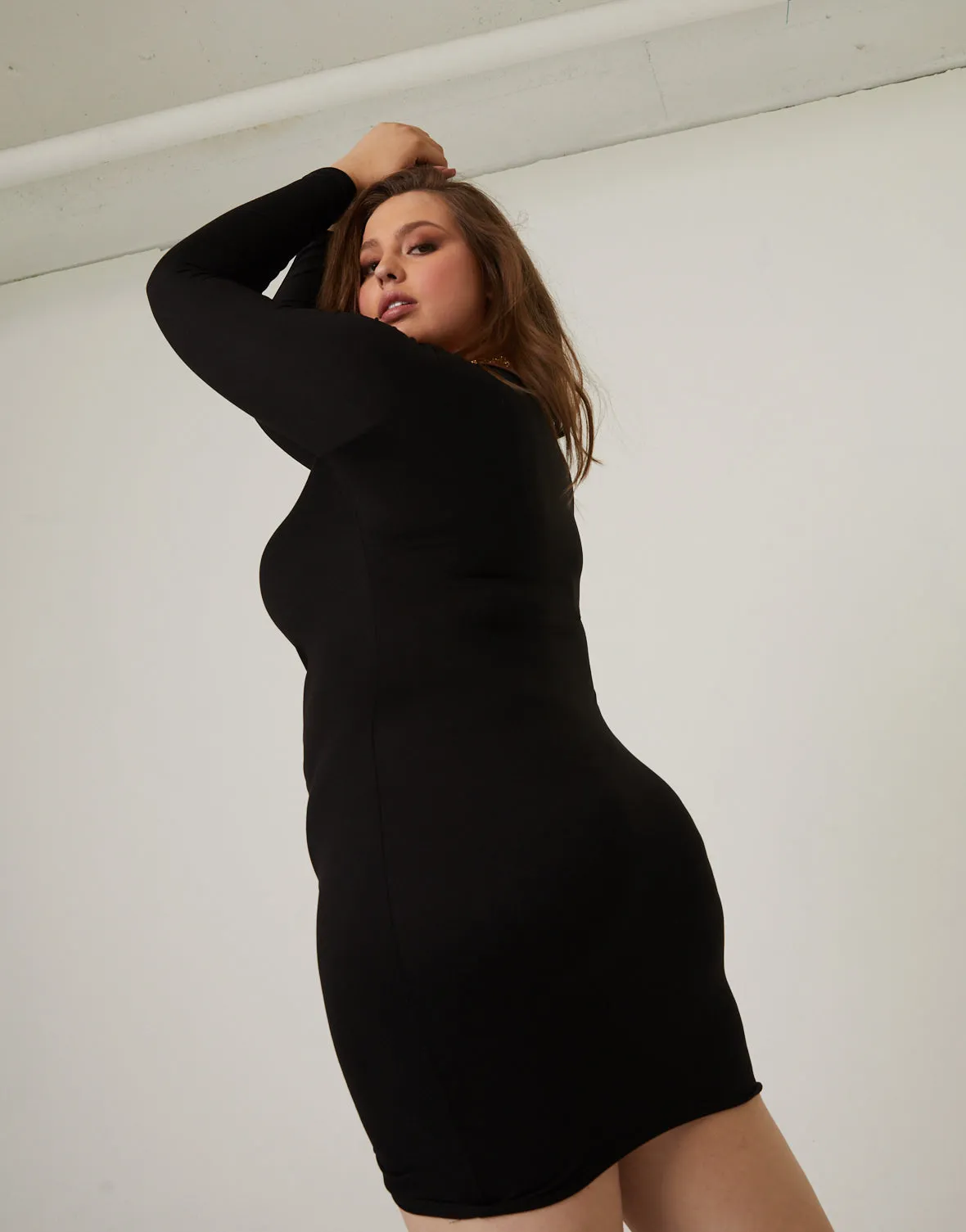 Plus Size Scrunch Front Dress