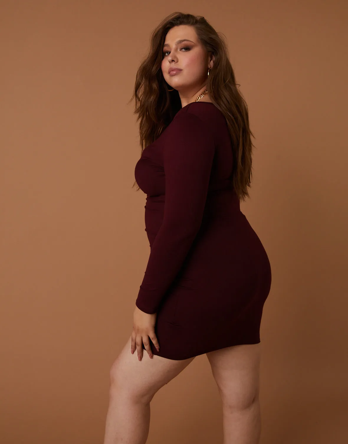 Plus Size Scrunch Front Dress