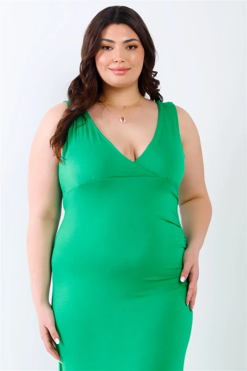 Plus Size V-Neck Sleeveless Maxi Dress