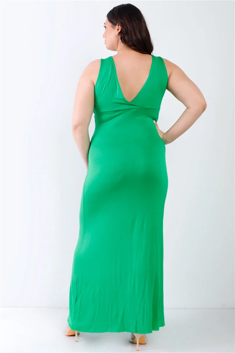 Plus Size V-Neck Sleeveless Maxi Dress