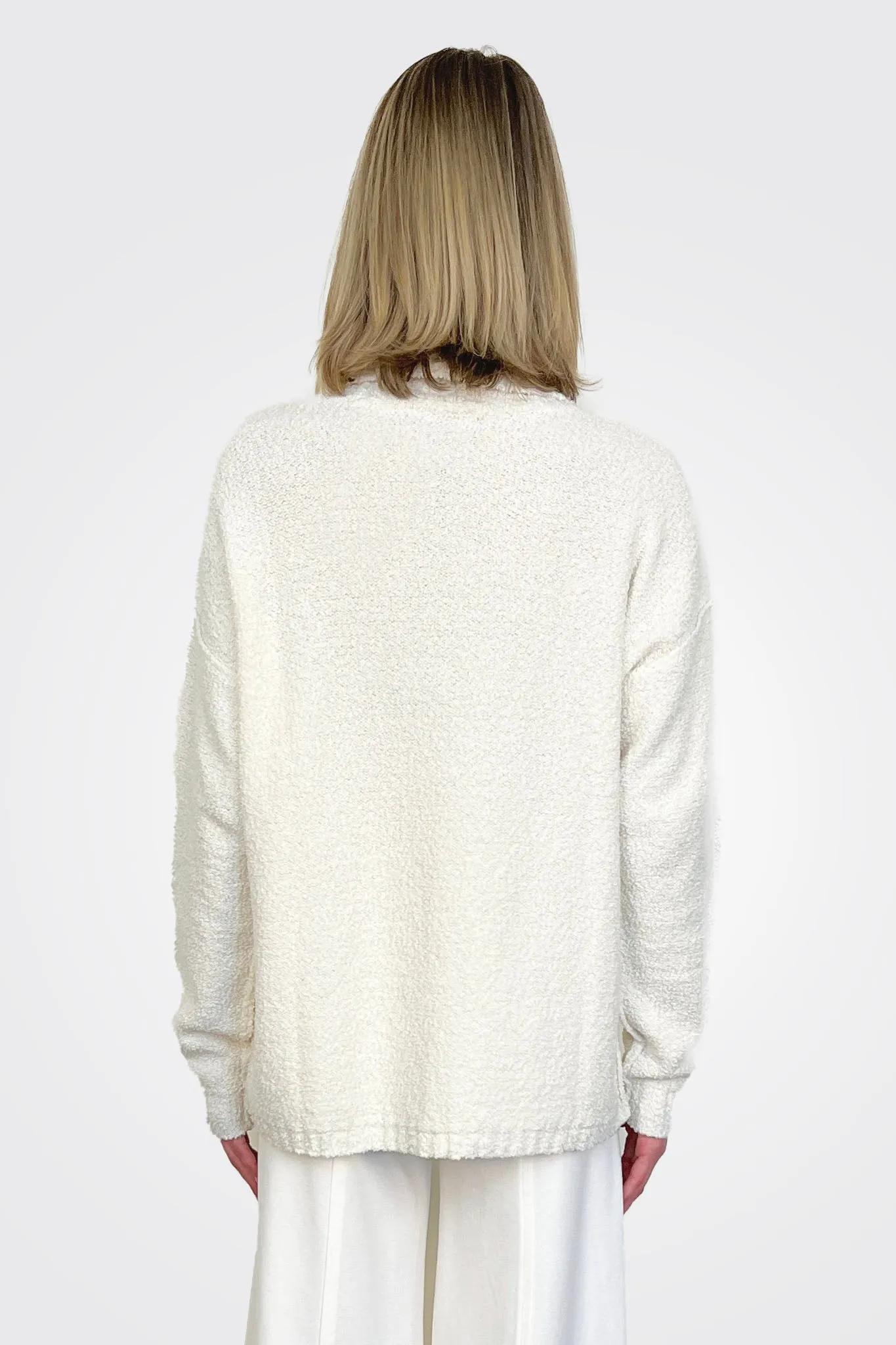 Plush Turtleneck Sweater - Off White