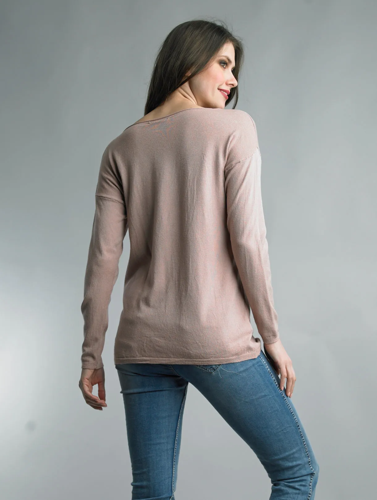 Pocket Crewneck Knit Italian Sweater in 5 Colors