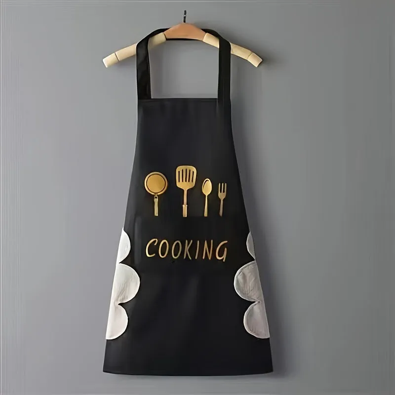 Polyester Apron Stylish Waterproof and Oilproof Kitchen Workwear