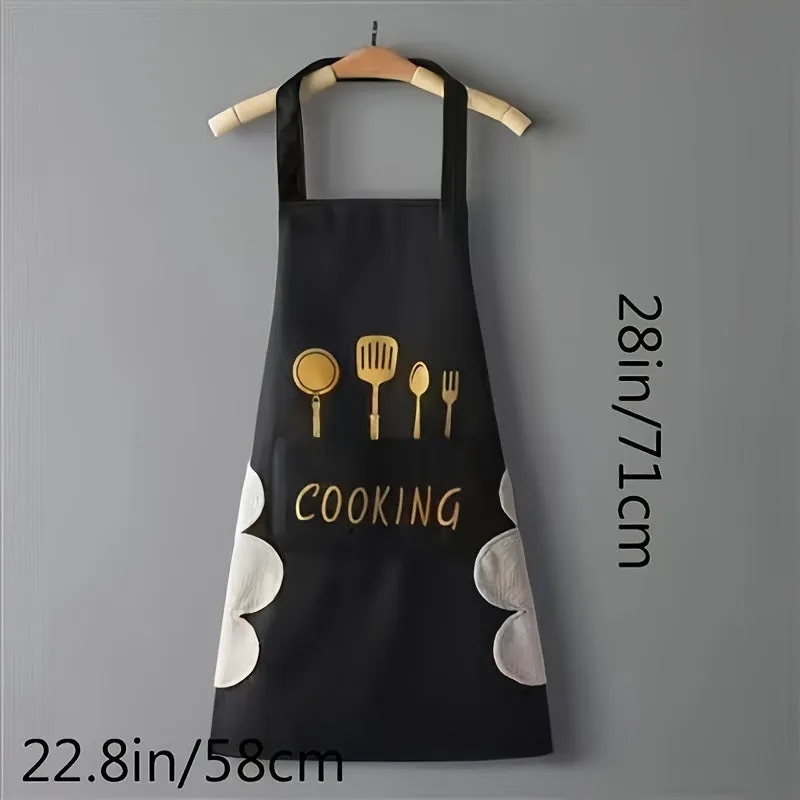 Polyester Apron Stylish Waterproof and Oilproof Kitchen Workwear